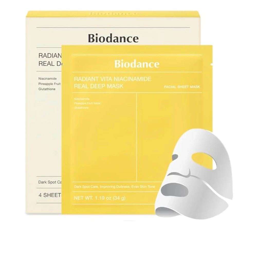 Маска гідрогелева Biodance (Освітлювальна з ніацинамідом та вітамінним комплексом 4 шт. 34 г)