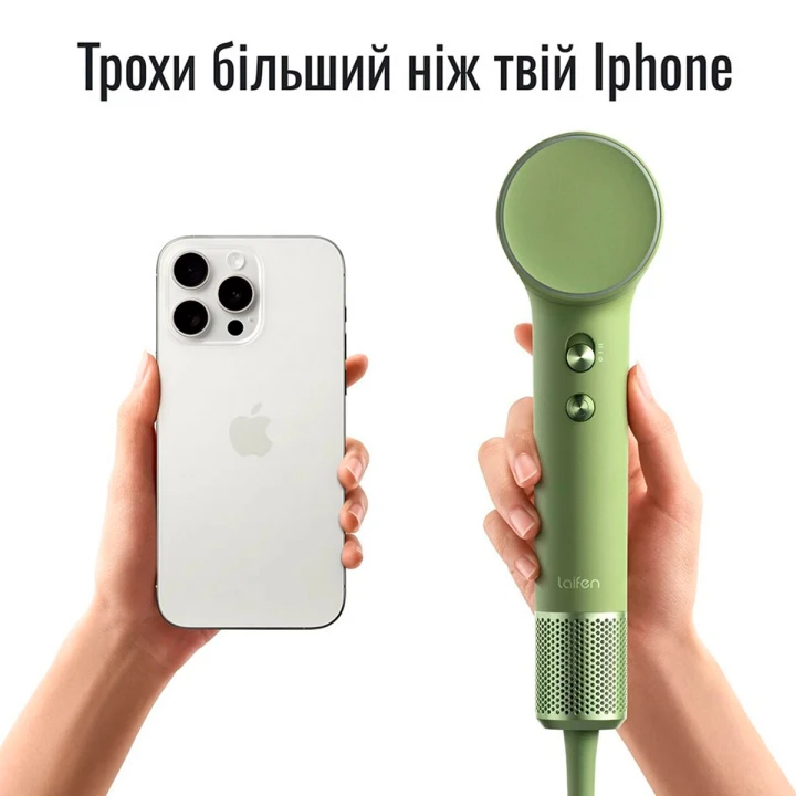 Фен для волос Laifen MINI + 1 насадка, тревел сумка (Зеленый джангл)
