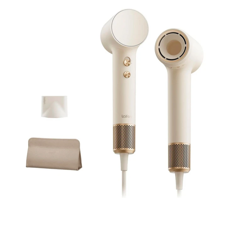 Фен для волосся Laifen MINI + 1 насадка, тревел сумка (Подарункова версія Молочний)