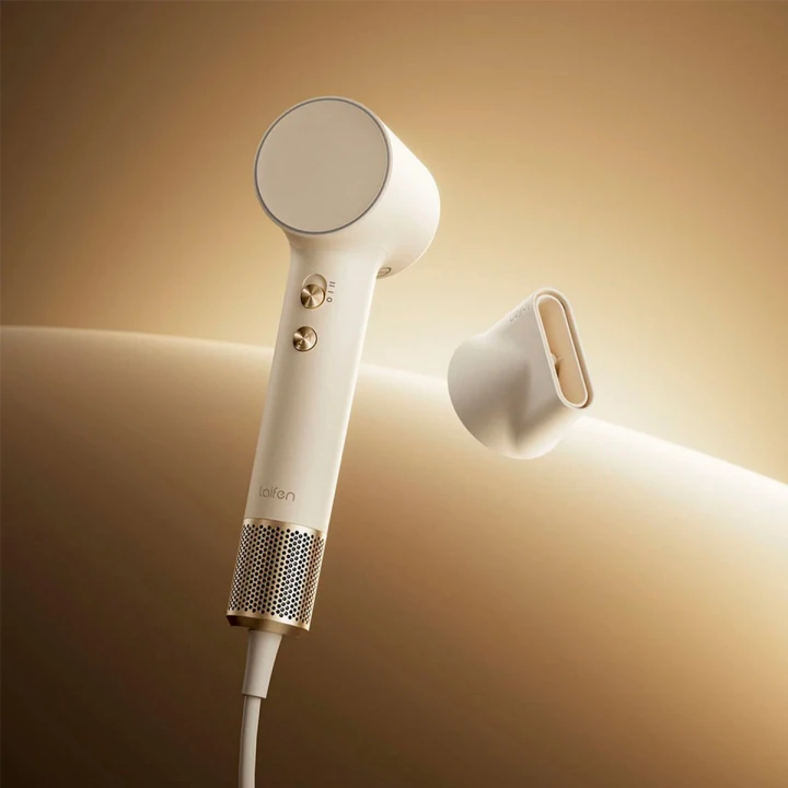 Фен для волосся Laifen MINI + 1 насадка, тревел сумка (Подарункова версія Молочний)