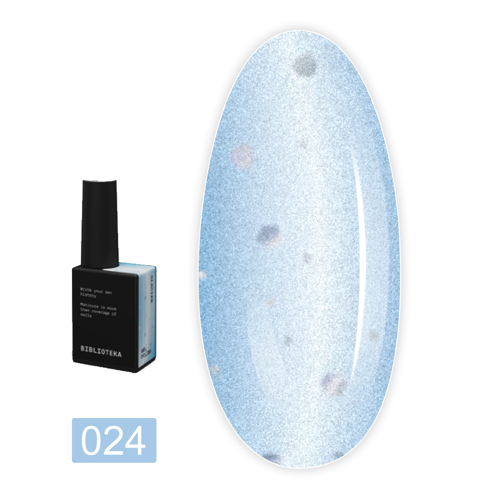Гель-лак котяче око BIBLIOTEKA (Cat eye 24 Glacier - холодний блакитний)