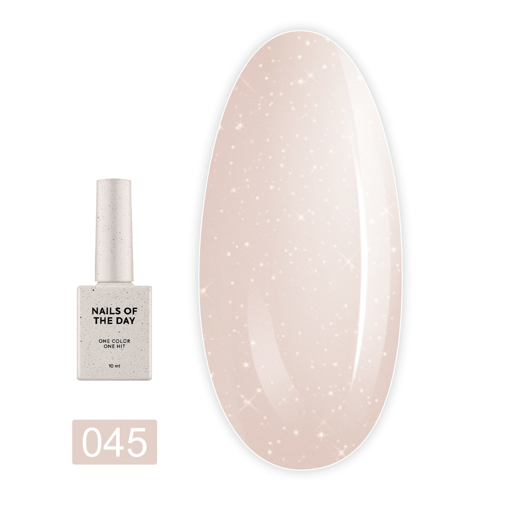 Гель NailSofTheDay Bottle 10 мл (Shimmer 45 молочно-бежевий зі сріблястим  шиммером)