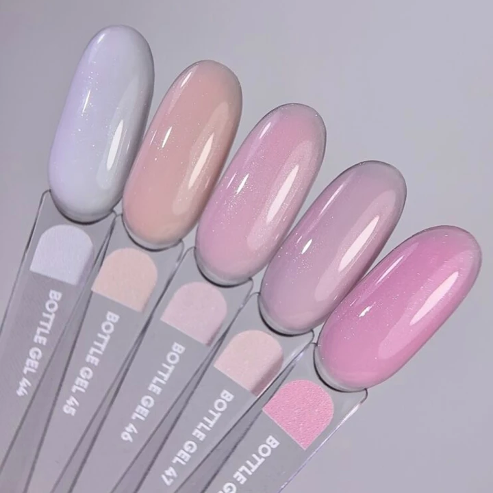 Гель NailSofTheDay Bottle 10 мл (Shimmer 46 молочно-рожевий зі сріблястим  шиммером)