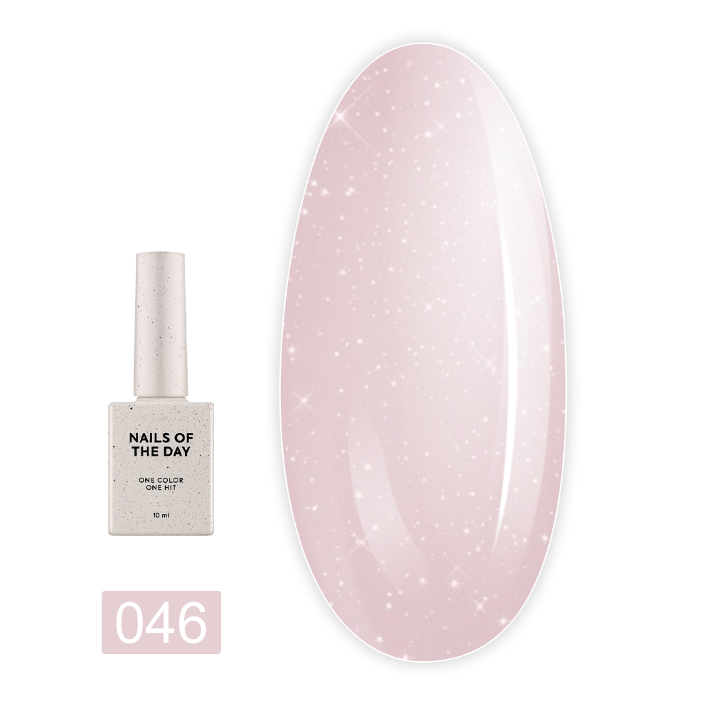 Гель NailSofTheDay Bottle 10 мл (Shimmer 46 молочно-рожевий зі сріблястим  шиммером)