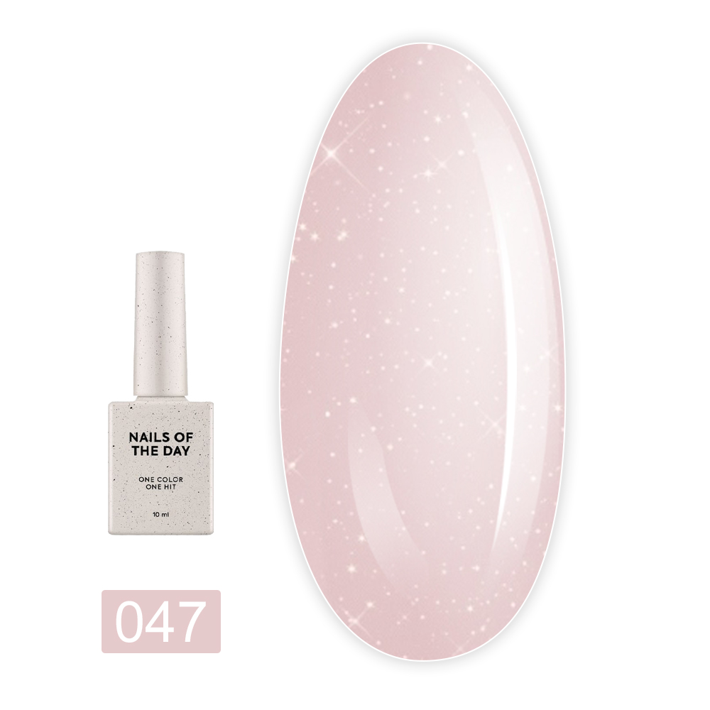 Гель NailSofTheDay Bottle 10 мл (Shimmer 47 молочно-рожевий з рожевим шиммером)