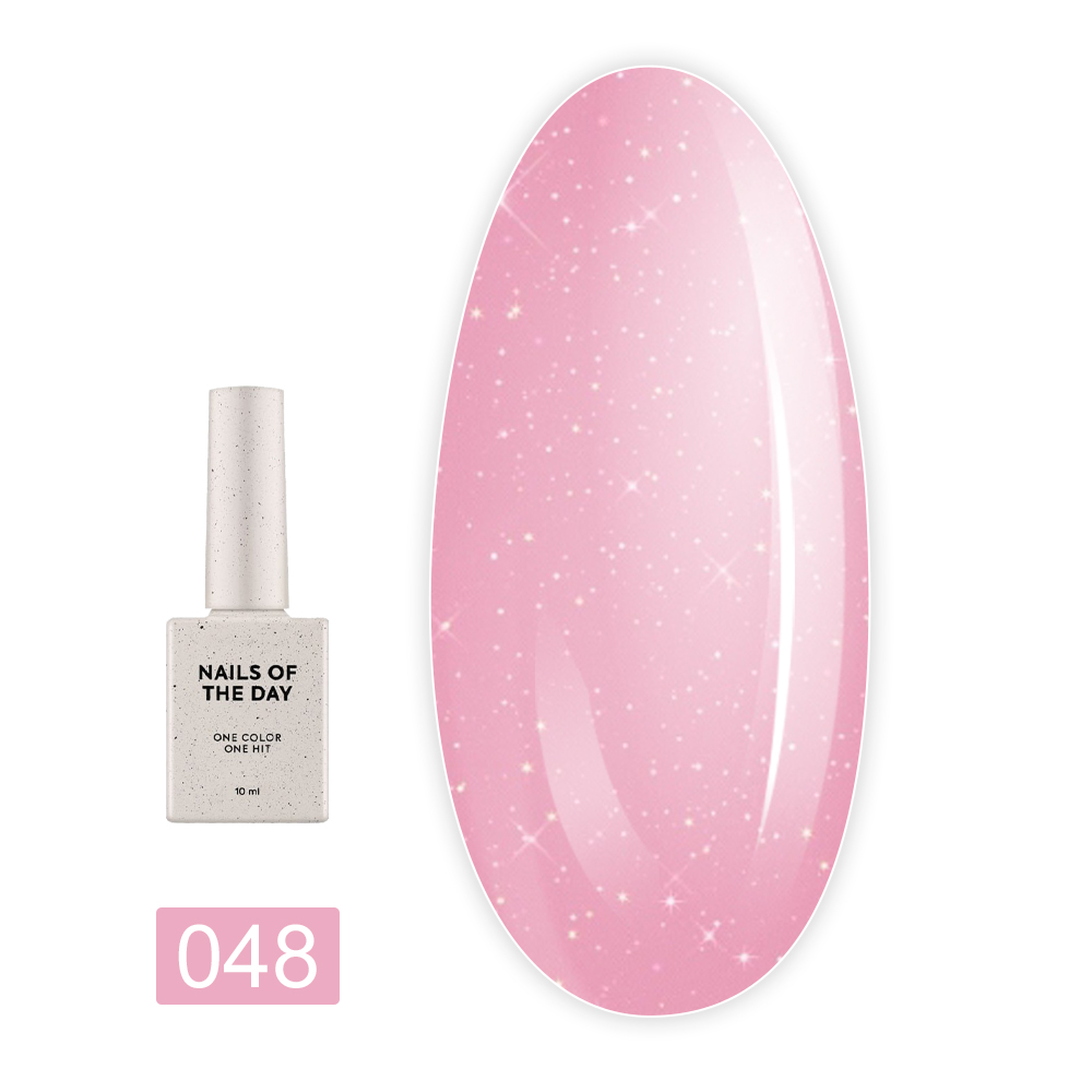Гель NailSofTheDay Bottle 10 мл (Shimmer 48 рожевий зі сріблястим  шиммером надміцний)