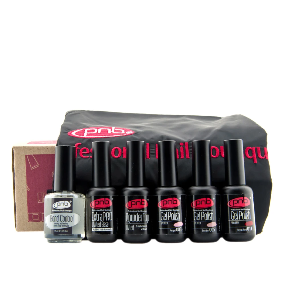 Набор №2 PNB (гель лак№3 №5 №11шт+база+кашемир топ+бонд)+Фартук (подарок)