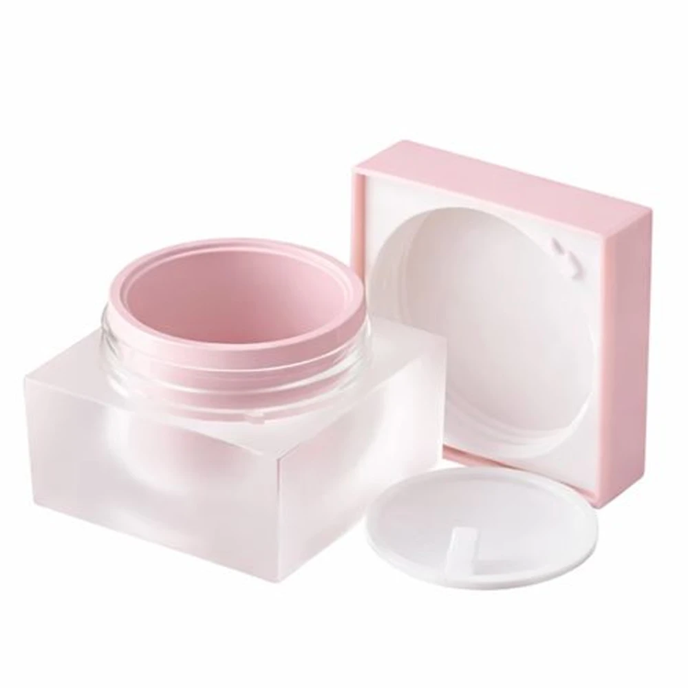 Банка пластикова MILLIFORM (Куб (кришка та вкладиш білий) Пудровий матовий 15 мл)