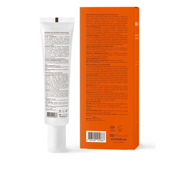 Пілінг м'який для шкіри,схильної до акне ACNELAB+ (Spotpeel Soft peeling for acne-prone skin 40 мл)