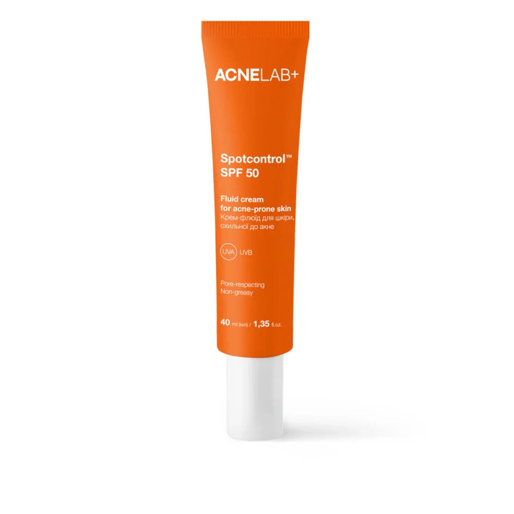 Крем-флюїд для шкіри,схильної до акне ACNELAB+ (Spotcontrol SPF 50 Fluid cream for acne-prone skin 40 мл)