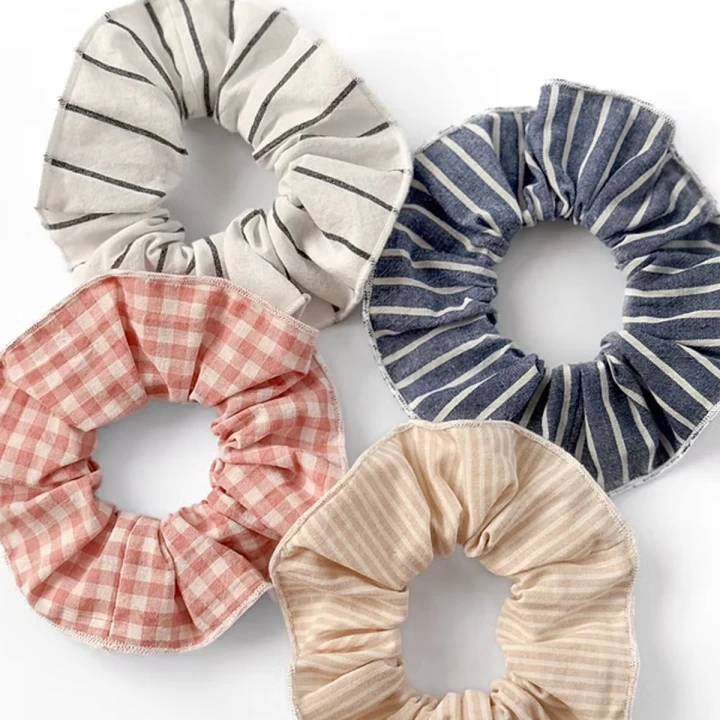 Резинка для волос Miso (Синяя широкая полоска кант)