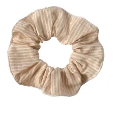 Резинка для волос Miso (бежевая тонкая полоска кант)