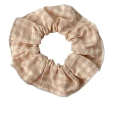 Резинка для волос Miso (бежевая клеточка кант)