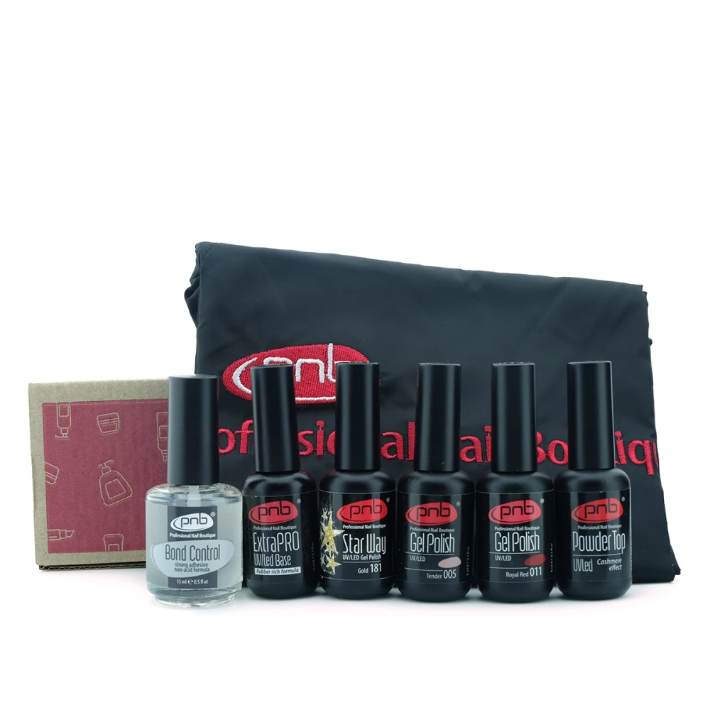 Набор №3 PNB (гель лак№181 №5 №11шт+база+кашемир топ+бонд)+Фартук (подарок)