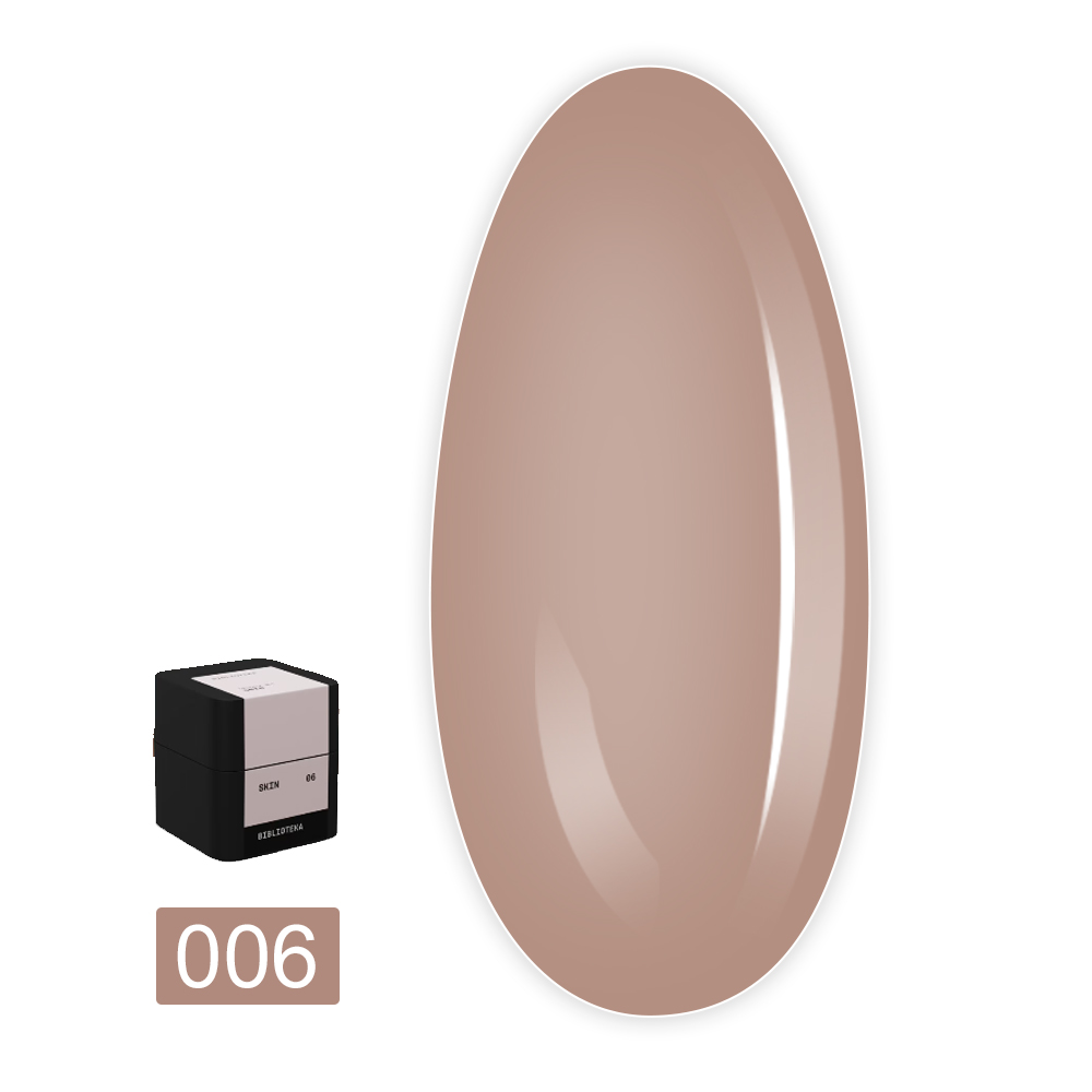 Гель для нарощування нігтів BIBLIOTEKA 15 мл (06 Skin – Теплий беж)