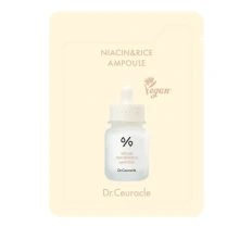 Сыворотка ампульная веганская для выравнивания тона Dr.Ceuracle (Vegan Niacin and Rice Ampoule с ниацинамидом и экстрактом риса саше 2 мл)