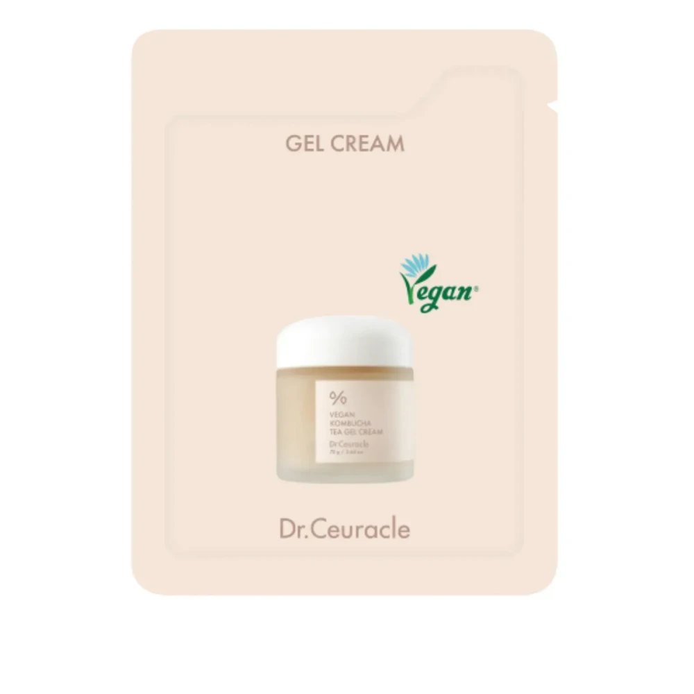 Крем-гель веганский для лица Dr.Ceuracle (Vegan Kombucha Tea Gel Cream с экстрактом комбучи саше 2 мл)