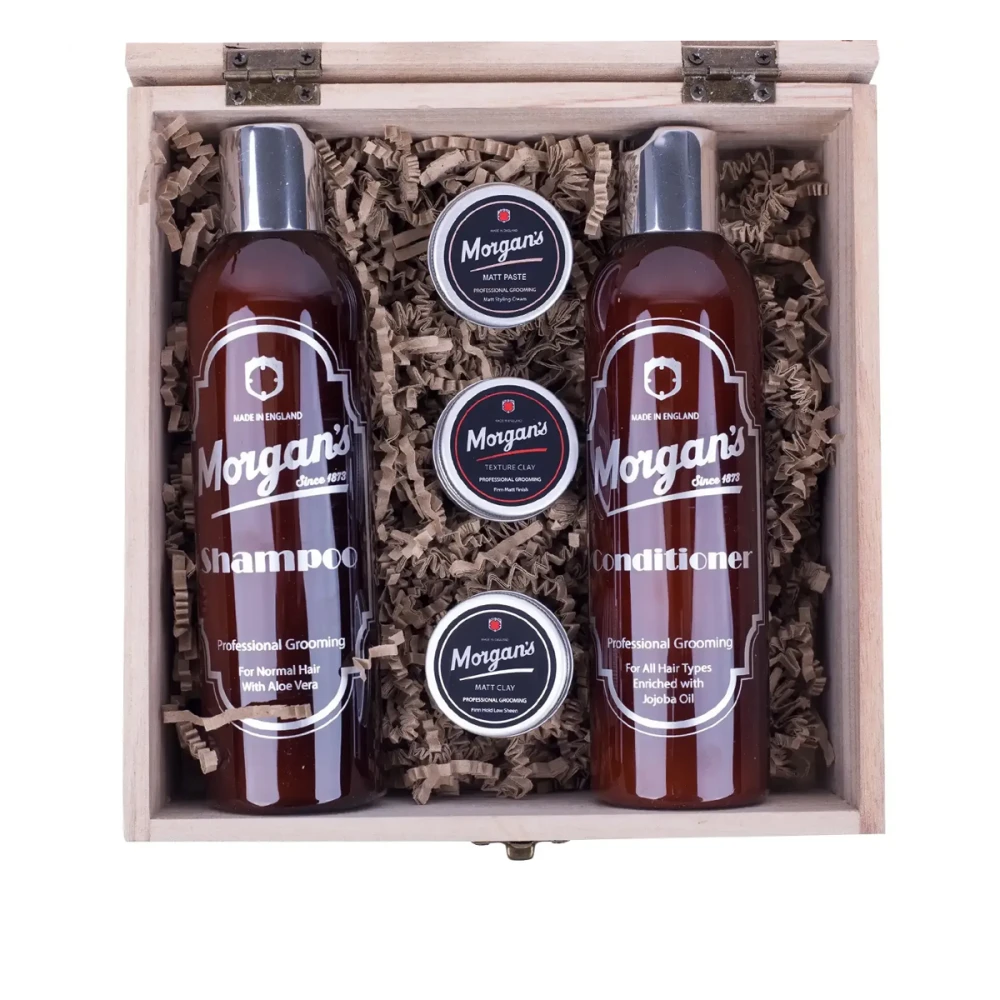 Набор подарочный уход за волосами и стилизация Morgan's Wooden Shampoo & Style Box