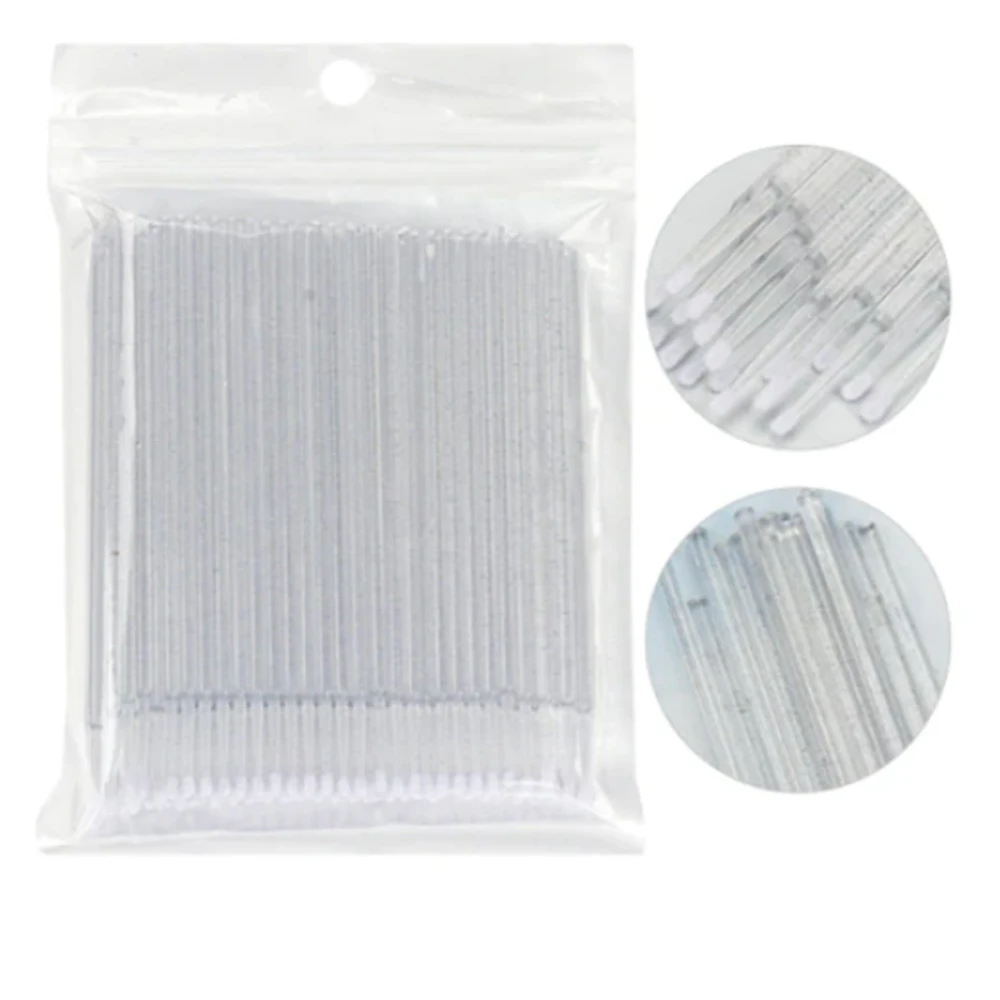 Микробраши глитерные NoName Lashes 100 шт (Прозрачные)
