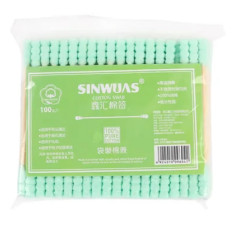 Палочки ватные бамбуковые двойные NoName Lashes (Sinwuas Зеленые 100 од.)