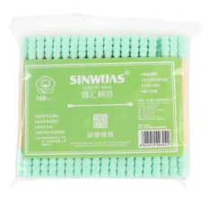 Палочки ватные бамбуковые двойные NoName Lashes (Sinwuas Зеленые 100 од.)