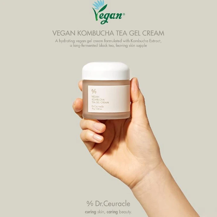 Крем-гель веганский для лица Dr.Ceuracle (Vegan Kombucha Tea Gel Cream с экстрактом комбучи 75 мл)