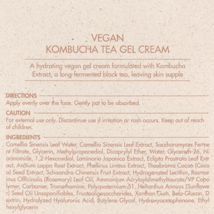 Крем-гель веганский для лица Dr.Ceuracle (Vegan Kombucha Tea Gel Cream с экстрактом комбучи 75 мл)