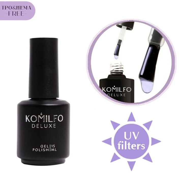 Топ для гель-лака KOMILFO No Wipe with Filters HEMA/TPO free (15 мл)