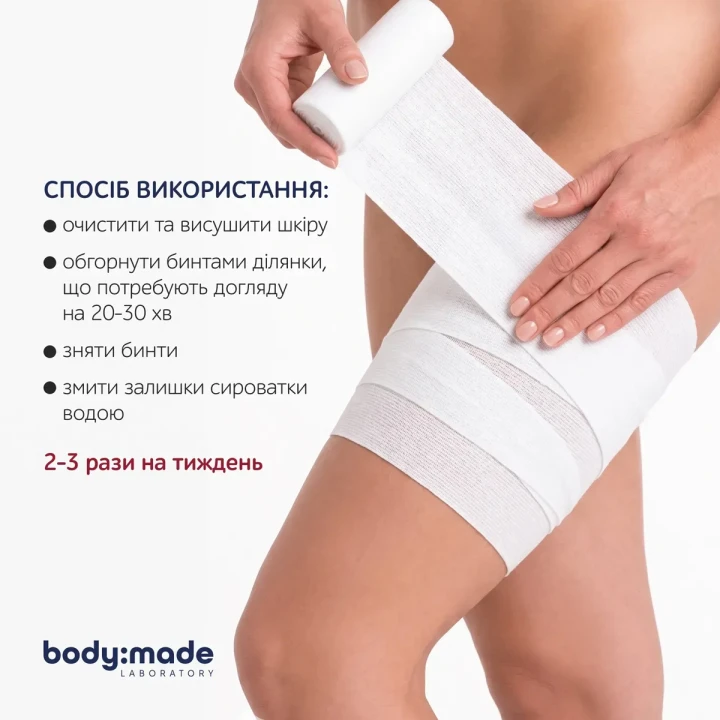 Обгортання бандажне охолоджувальне BodyMade (з антицелюлітним ефектом 2 бинти 150 мл)