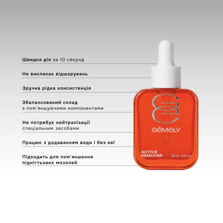 Ремувер для зняття кутикули Gemely (Active Remover 20 мл)