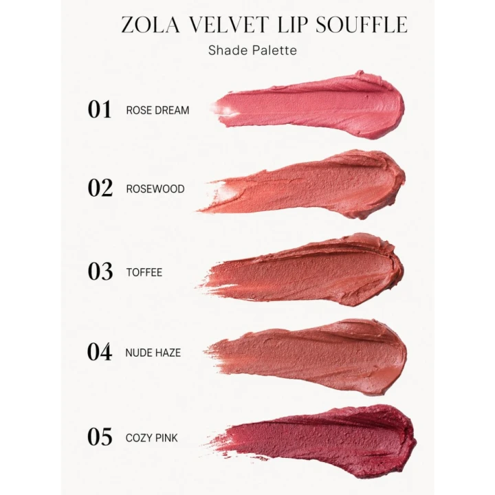 Помада для губ Zola (Matte Lipstick Velour Lip Souffle 04 Nude Haze)