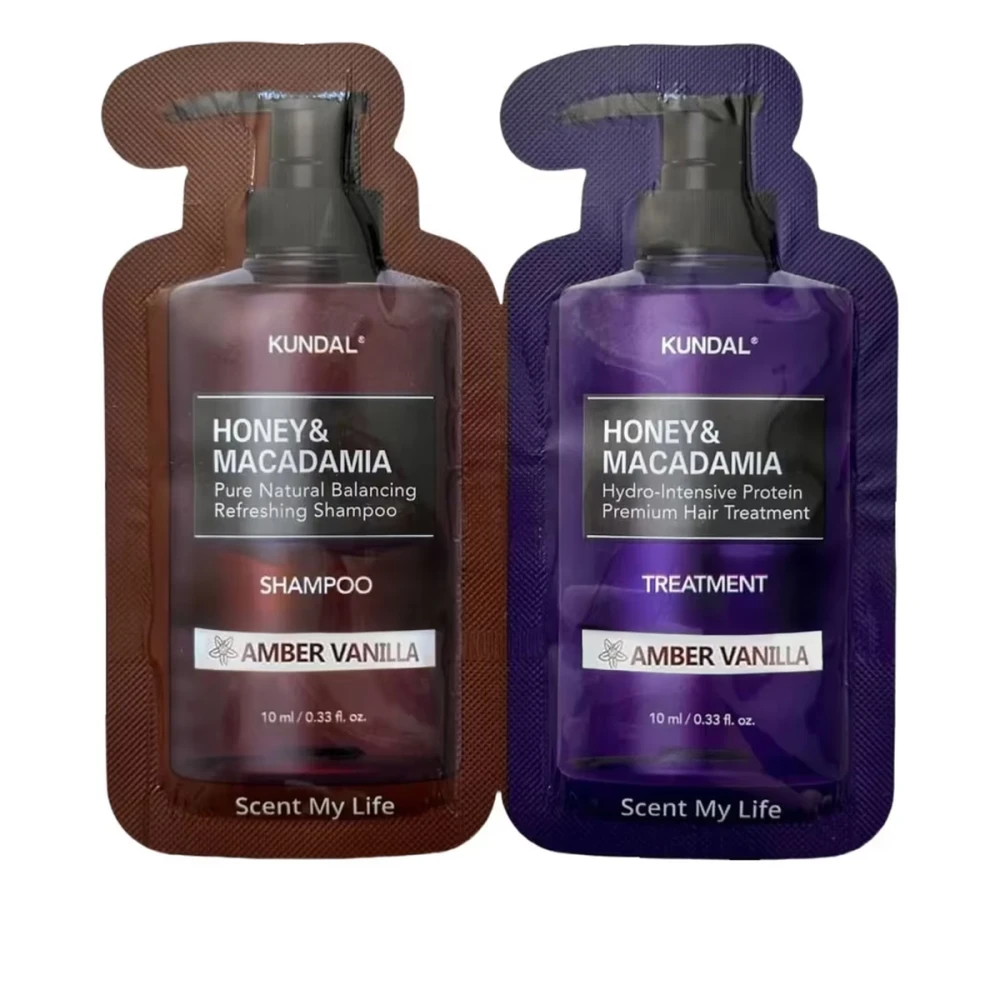 Набор пробников Kundal Hair (Honey&Macadamia Amber Vanilla 30 шт. 10 мл+10 мл)
