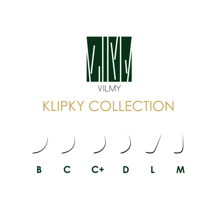 Ресницы для наращивания Vilmy KLIPKY черные 20 линий Mix 5-12 (B 0.07)