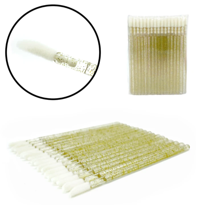 Макробраші в пакеті NoName Lashes 50 шт (Золотисті глітерні)
