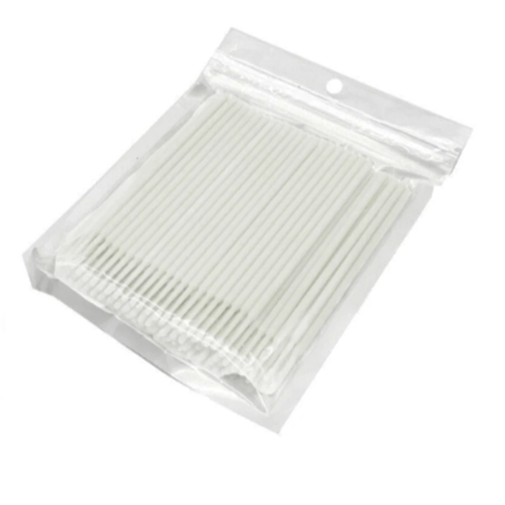 Мікробраші в пакеті NoName Lashes 100 шт (білі головка велика)