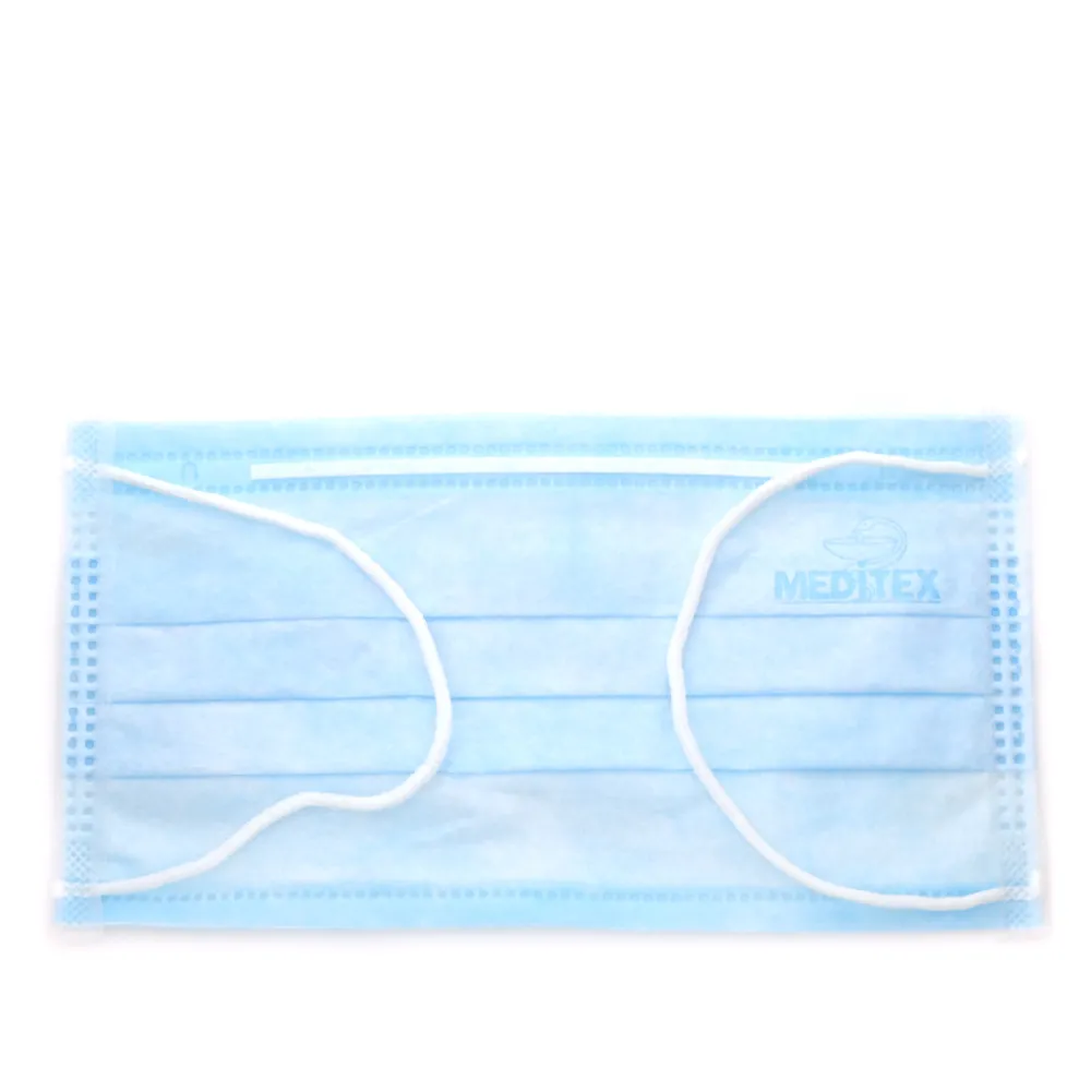 Маска защитная ABENA 3-х слойная на резинке Meditex 50/40 шт Голубая