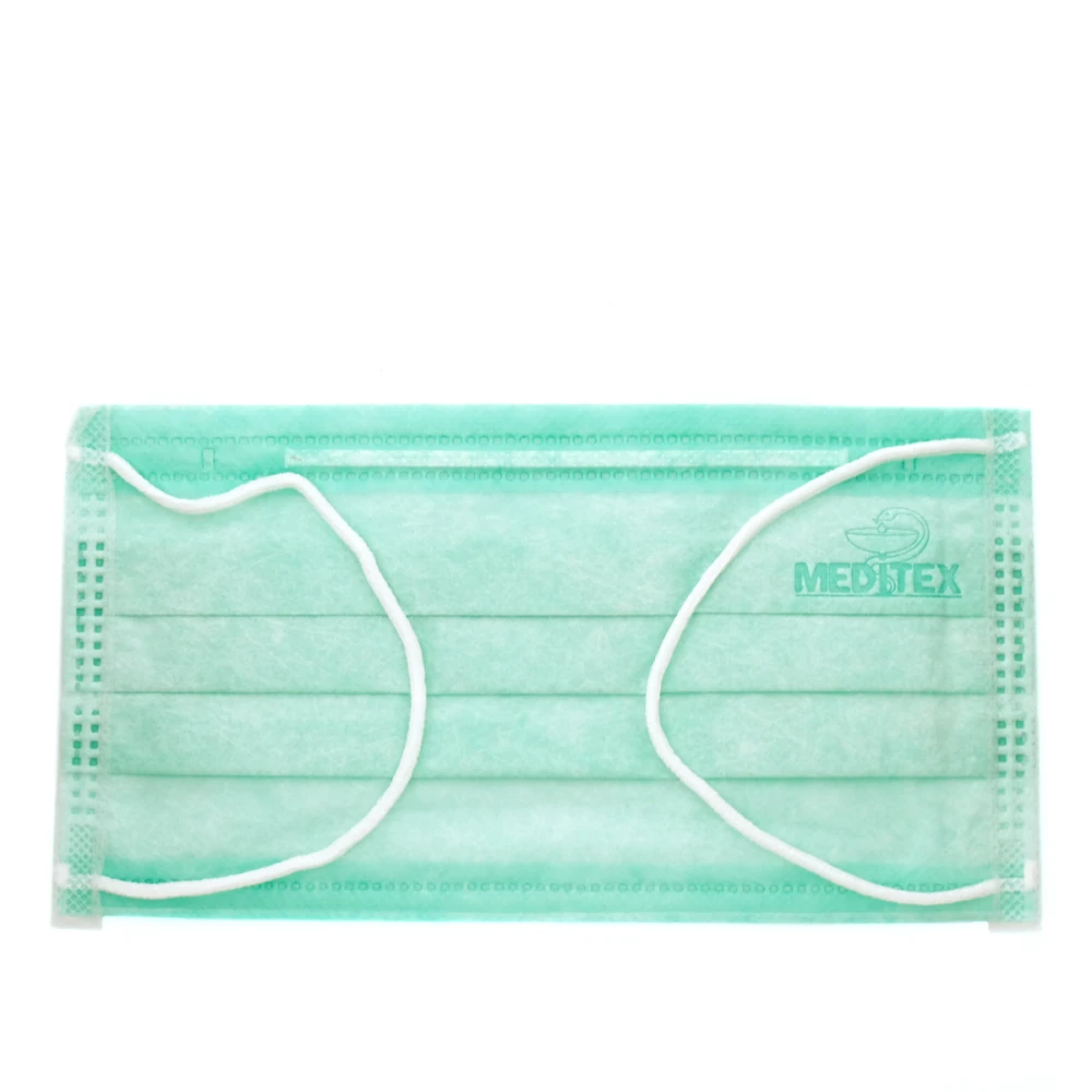 Маска защитная ABENA 3-х слойная на резинке Meditex 50/40 шт Зеленая
