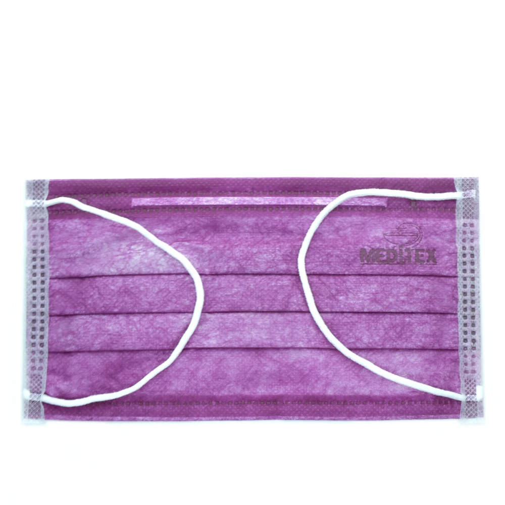 Маска защитная ABENA 3-х слойная на резинке Meditex 50/40 шт Фиолетовая