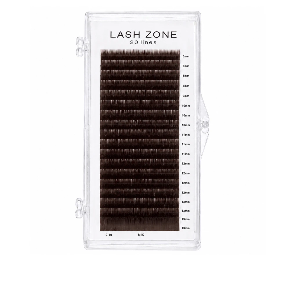Ресницы для наращивания Lash Zone (MIX LJ Темный шоколад 6-13 0.07)