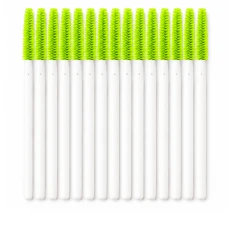 Щіточка для вій NoName Lashes 50 шт (ручка біла, ворс салатовий силіконова)