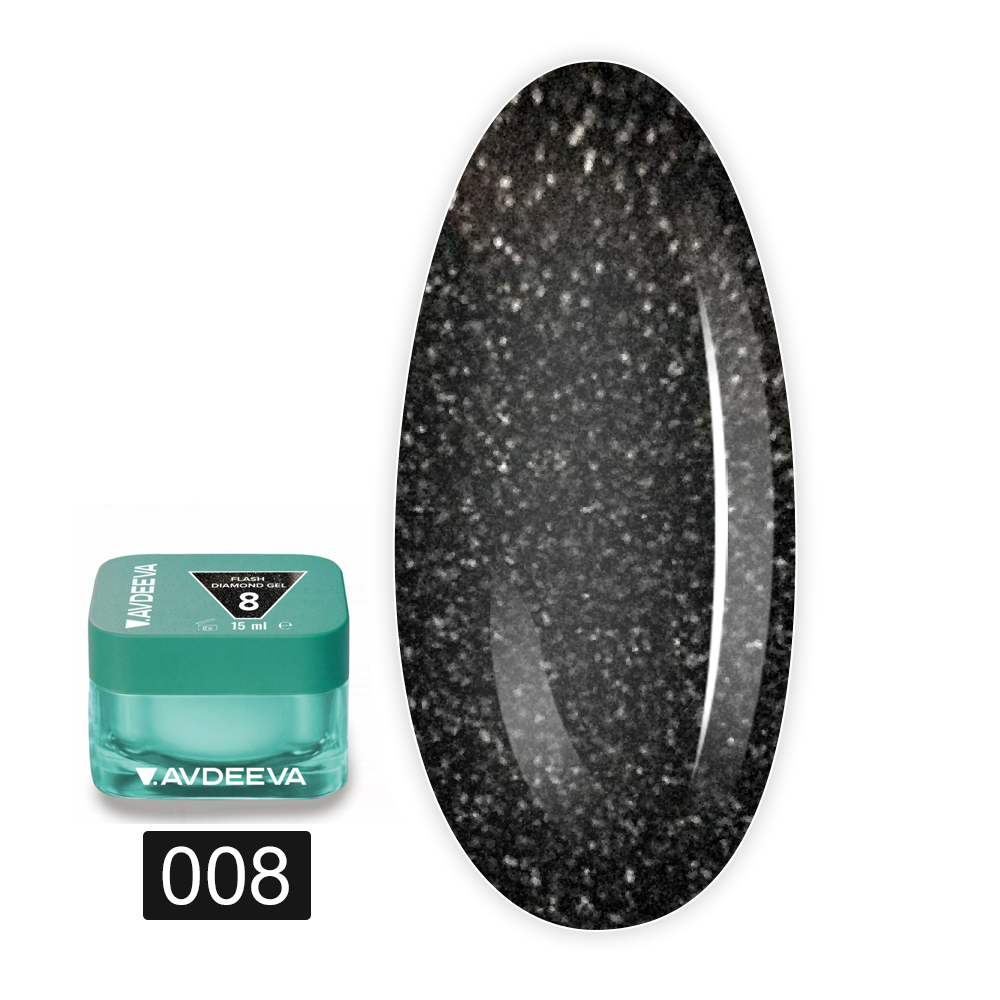 Гель для наращивания световозвращающий Victoria Avdeeva (FLASH DIAMOND №8 15 мл)