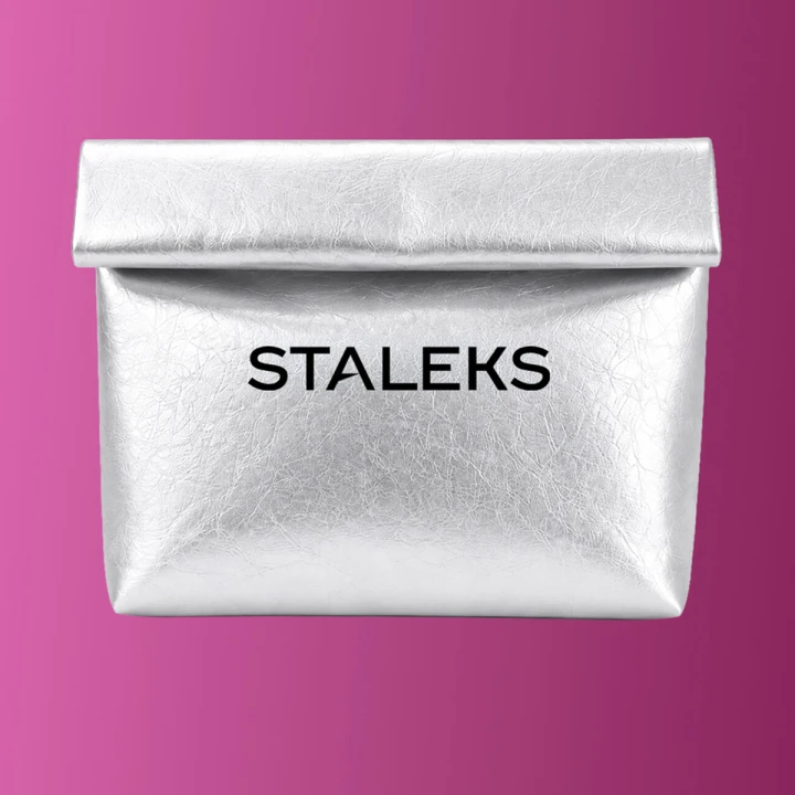 Косметичка STALEKS (серебряная экокожа L)