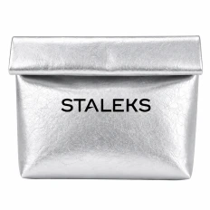 Косметичка STALEKS (серебряная экокожа L)