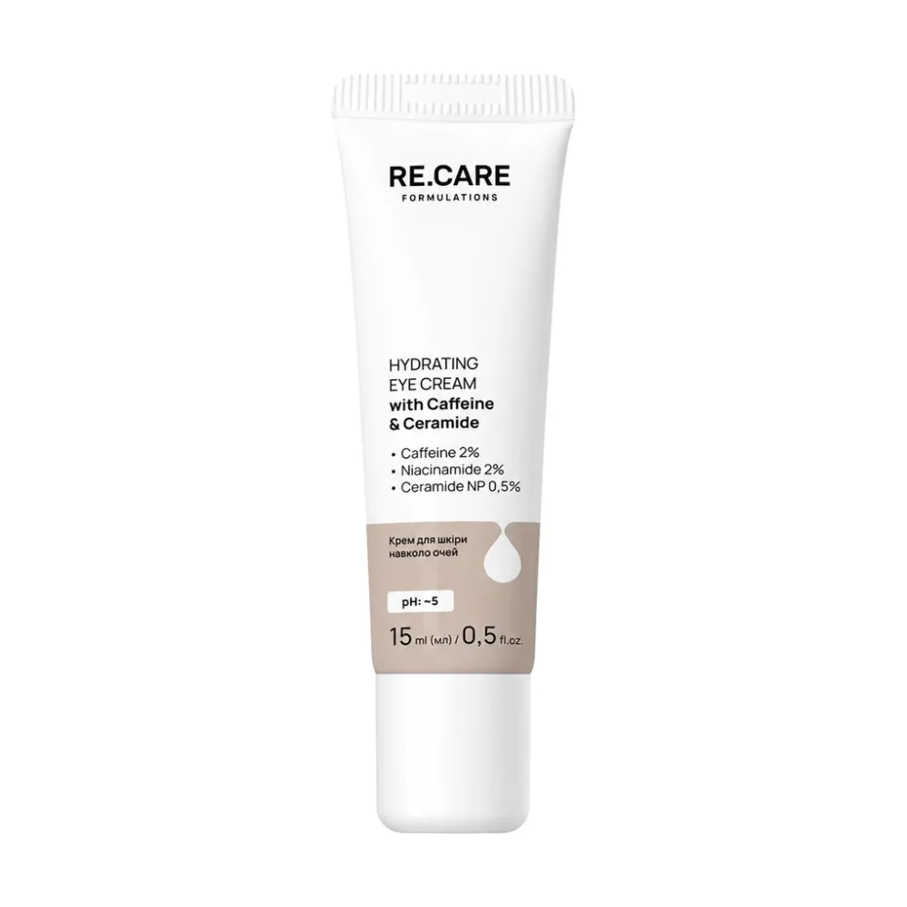 Крем для шкіри навколо очей Re Care (Hydrating Eye Cream with Caffeine & Ceramide 15 мл)
