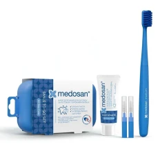 Набір дорожній для догляду за ротовою порожниною Medosan (Blue All-Day Care 8 мл+1 шт+2 шт)
