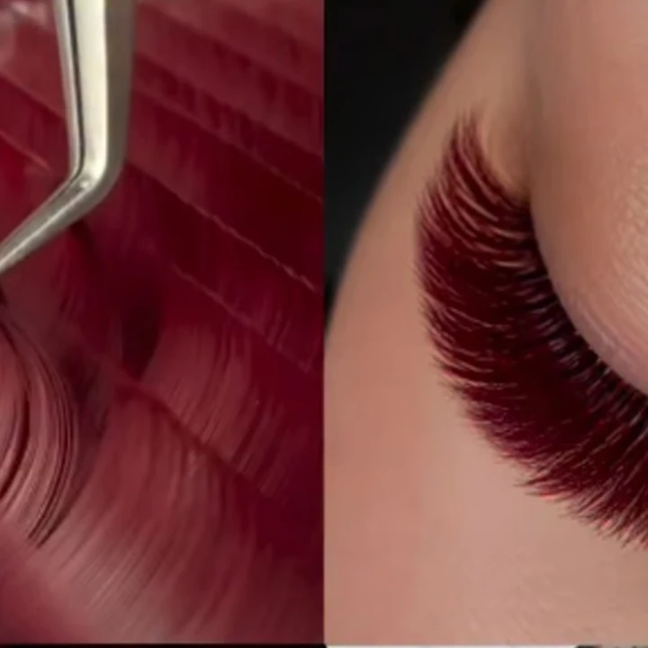 Вії для нарощування Lash Zone (MIX С Burgundy 8 ліній 7-14 мм 0.07)