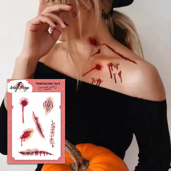 Тату тимчасові сет Arley Sign (Шрами та порізи)