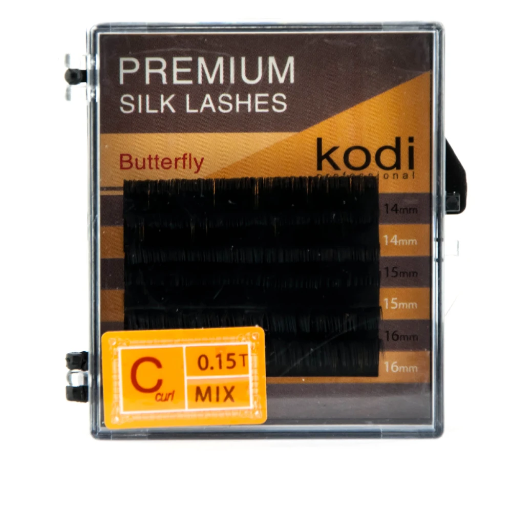 Ресницы KODI Butterfly 6 рядов черные 0,15*C 14-16