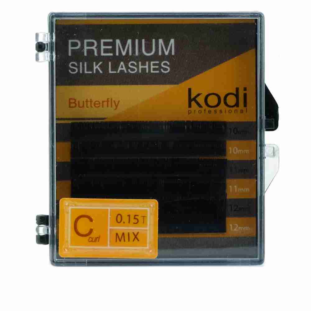 Вії KODI Butterfly 6 рядів чорні 0,15 * C 10-12