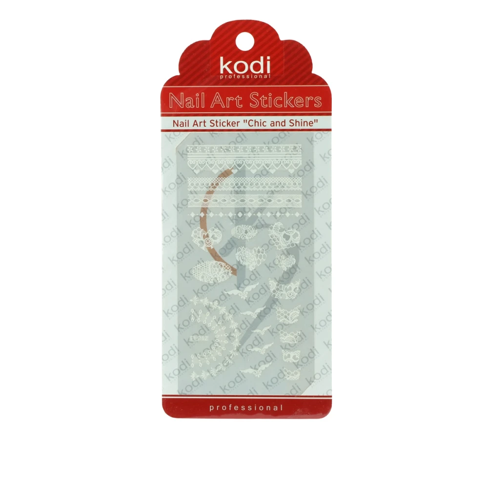 Наклейки для ногтей KODI Nail Art Stickers White 042FL